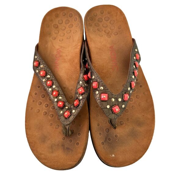 Vionic Shoes - Vionic Womens 10 Floriana Sandals Arch Support Flip Flop Comfort 41 Brown Bronze